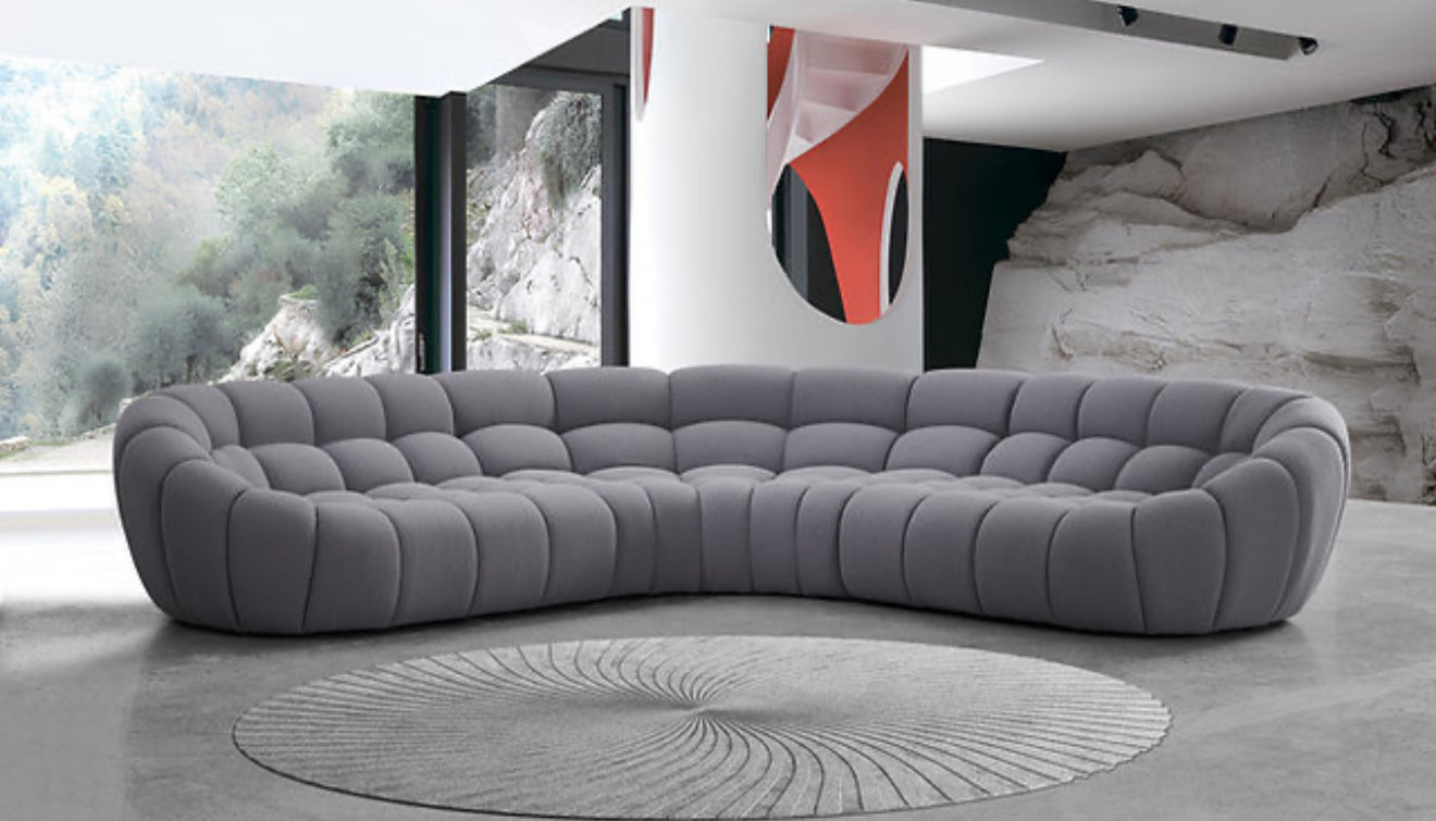 Bubbles Sectional (Grey) (NE)