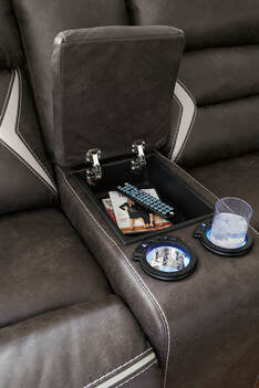 Ashley Midnight Power Reclining Sectional (HH)