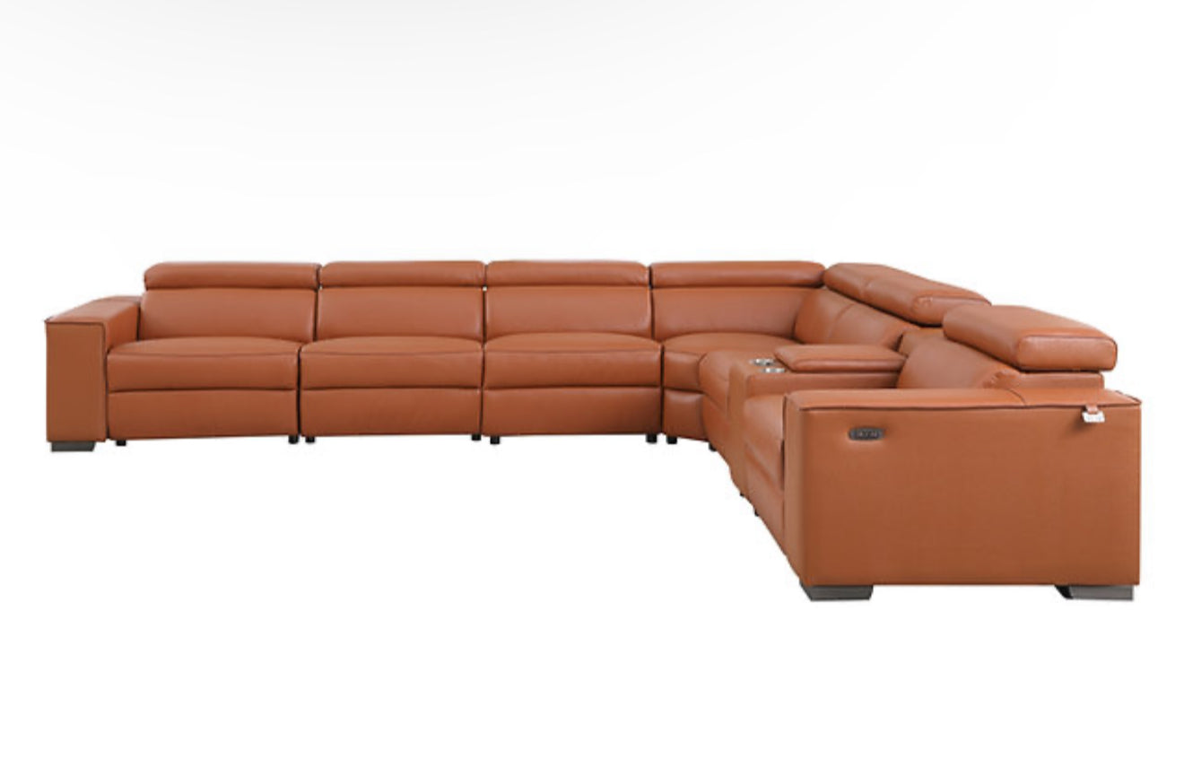 7Pcs Picasso Reclining Sectional (Carmel 3 Power) (NE)