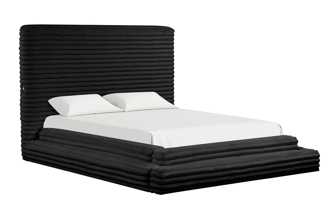Mariah Black Platform Bed - Queen, King (HH)