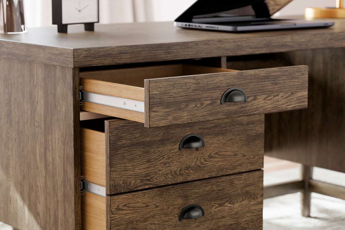 H683-27 - Office Desk (Warm Brown)(HH)