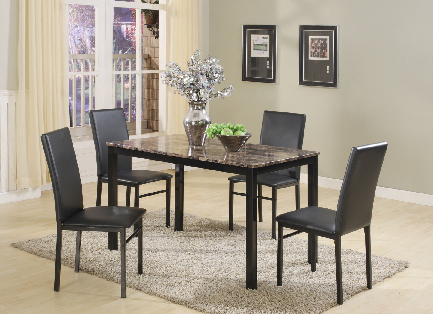 AIDEN 5-PK DINETTE BLACK/BROWN (CM)
