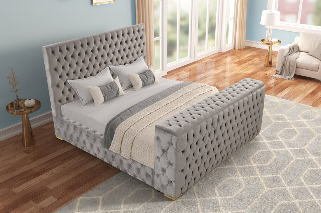 Future Gray Platform Bed - Queen, King (HH)