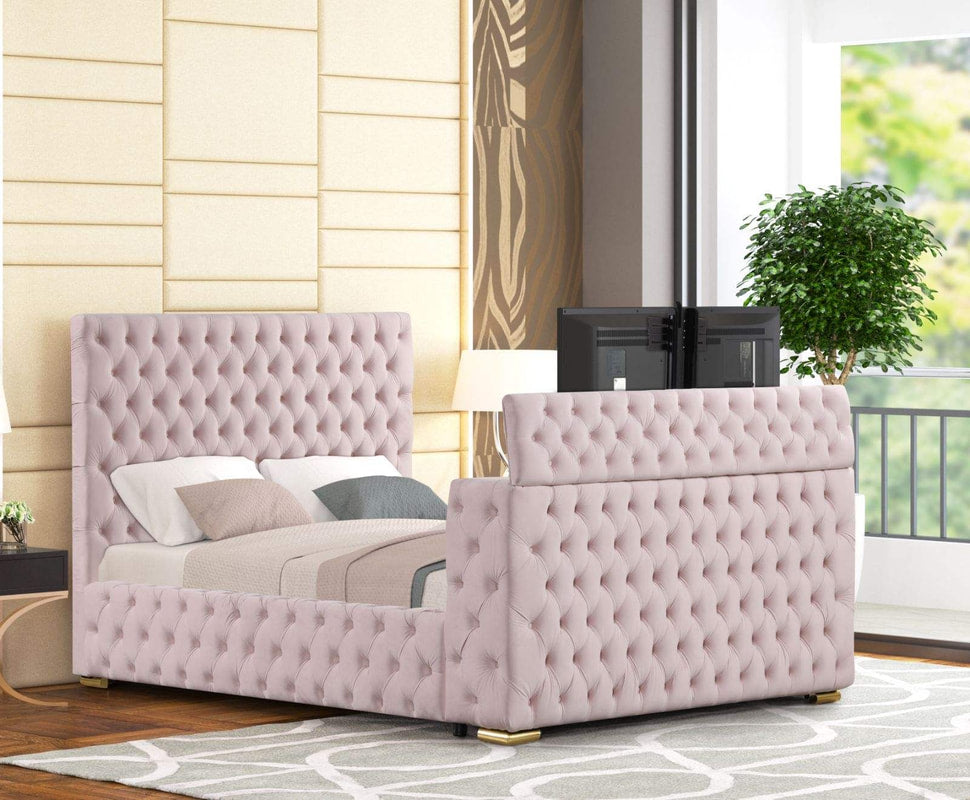 Future Pink Platform Bed - Queen, King (HH)