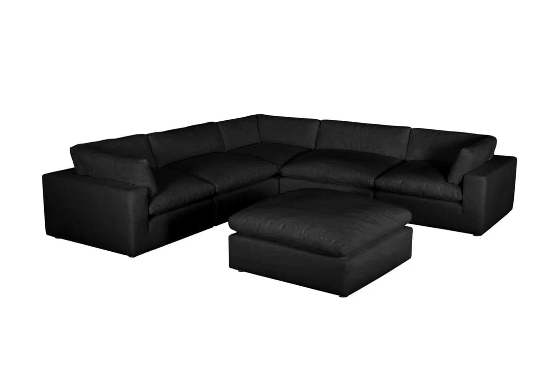 XL CLOUD BLACK Sectional + Ottoman Set (HH)