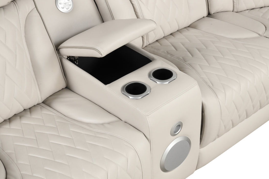 Spain Sand Power Reclining Sectional (HH)