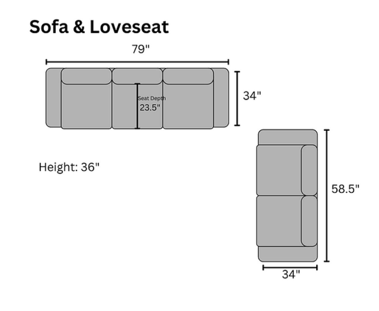 Silver Sofa and Loveseat (Silver) (NE)