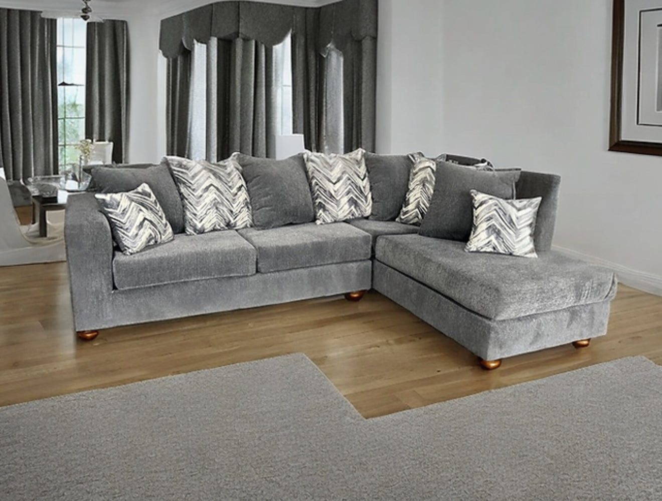 Zander Sectional (Grey) (NE)