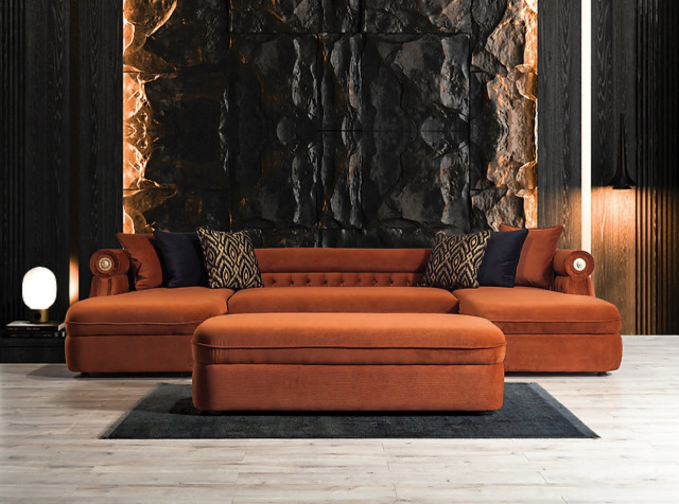 Brooklyn Sectional (Orange) (NE)