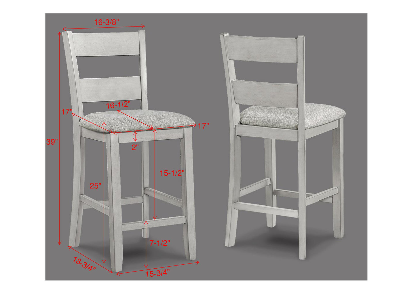 LESTER 5-PK COUNTER HEIGHT TABLE DRIFTWOOD (CM)