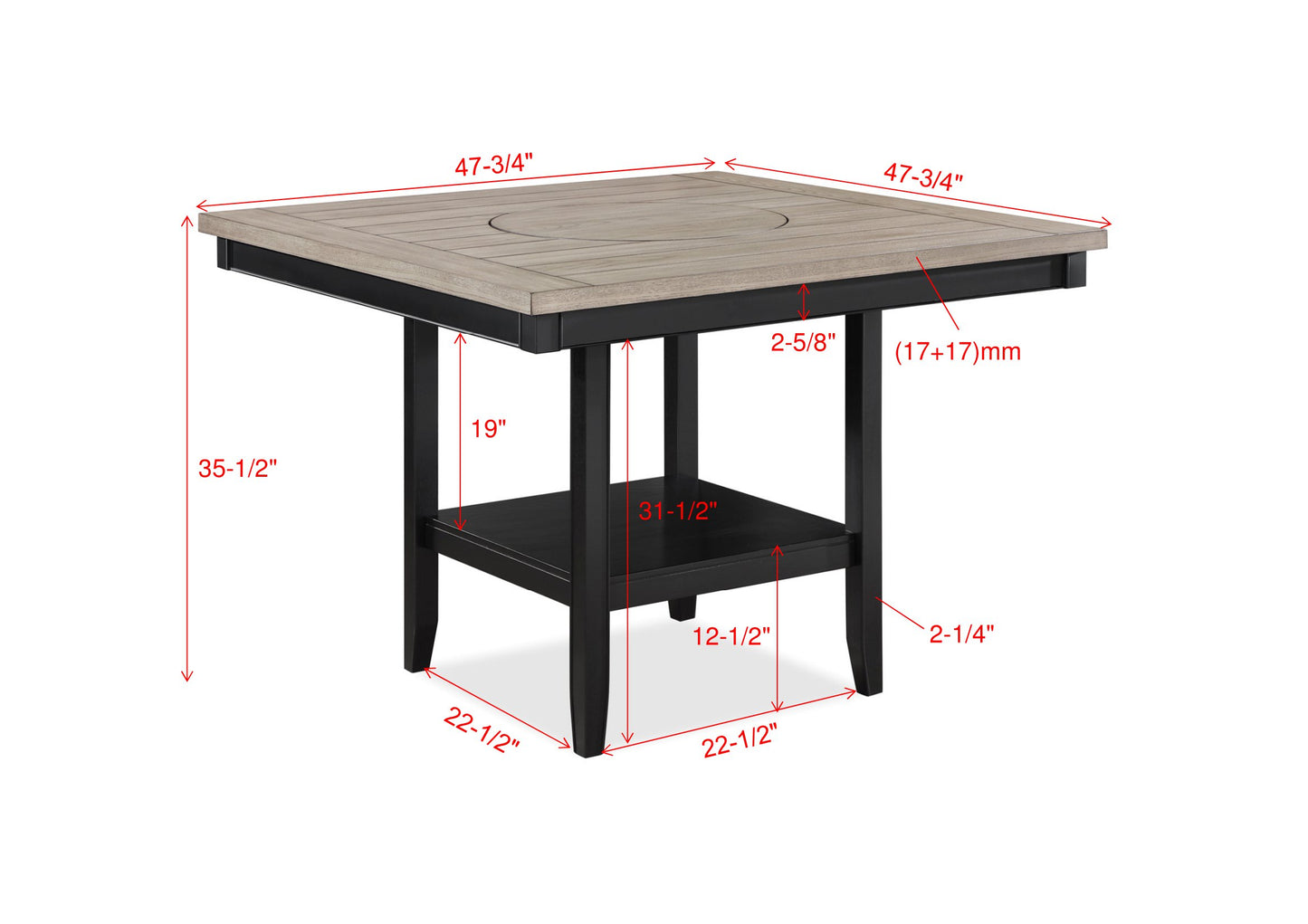 FULTON COUNTER HEIGHT LIGHT GREY (CM)