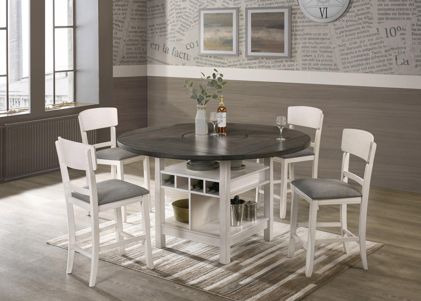 CONNER CHALK GREY COUNTER HEIGHT DINING