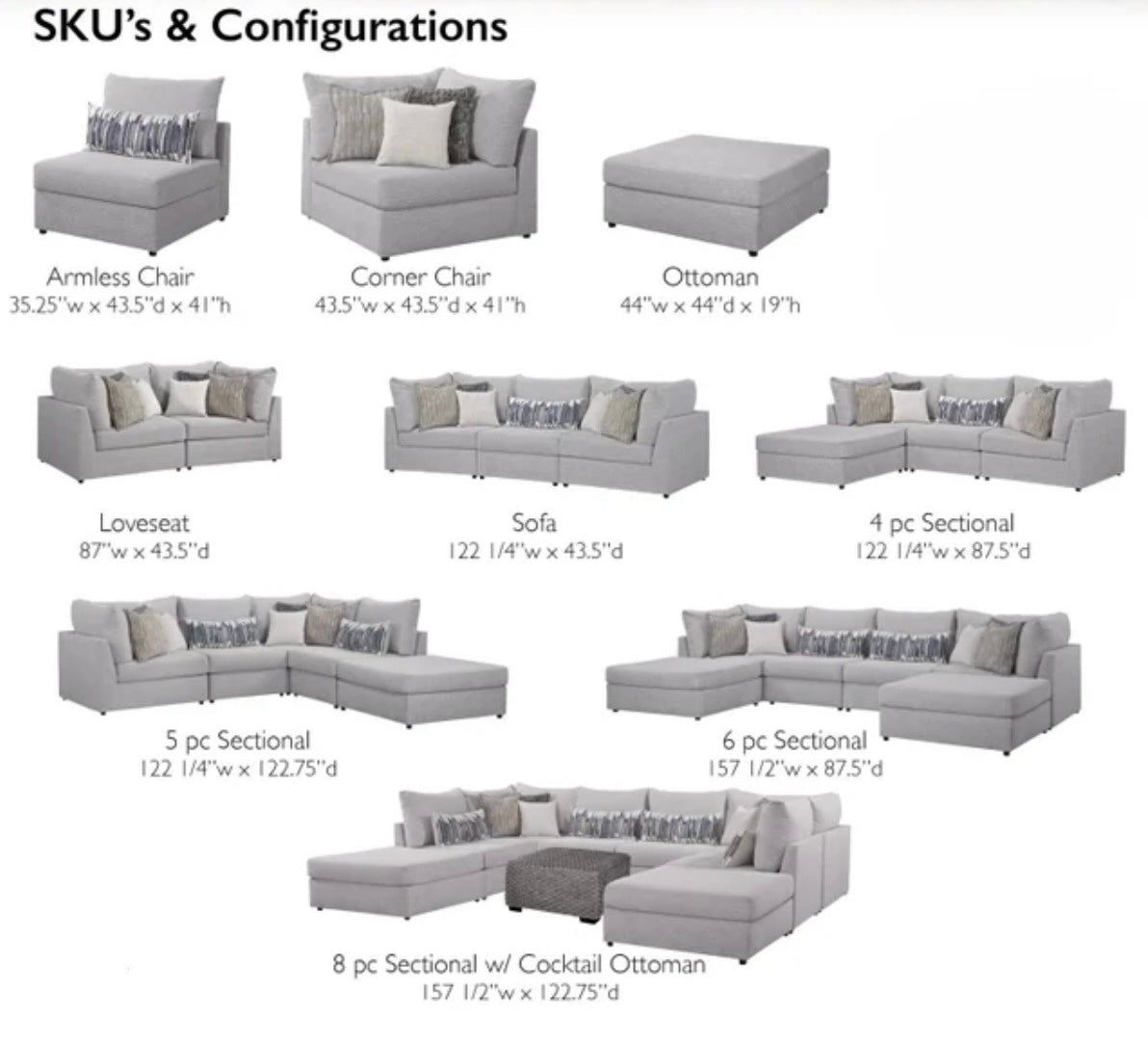 Behold Chenille - 5PC Modular Sectional (HH)