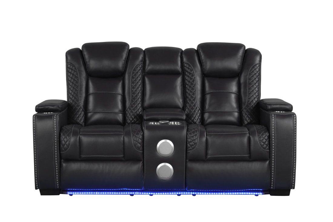 STEFANO20 Black 3PC Reclining Set