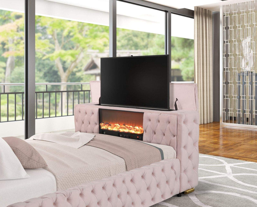 Future Pink Platform Bed - Queen, King (HH)