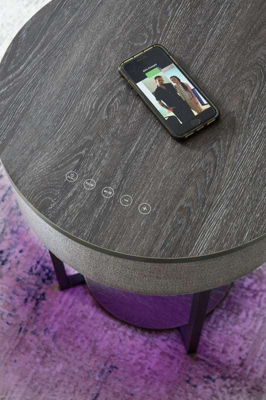 A4000641 - Accent Table w/Speaker, Wireless Charger, Lights (HH)