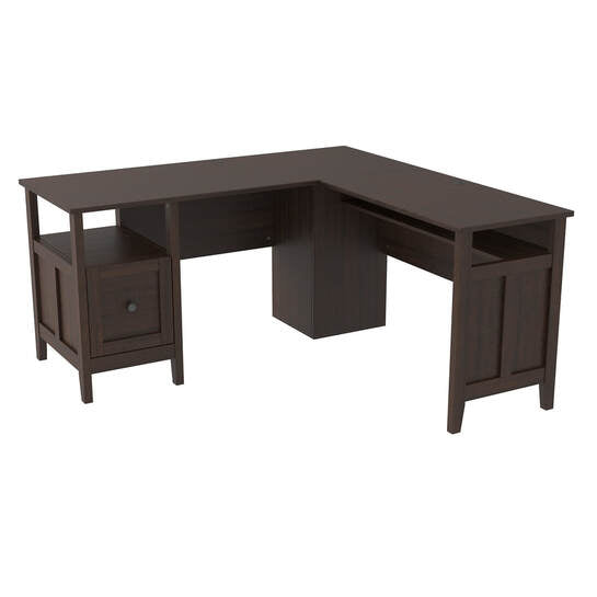 H283-34 - Home Office Desk (Warm Brown) (HH)