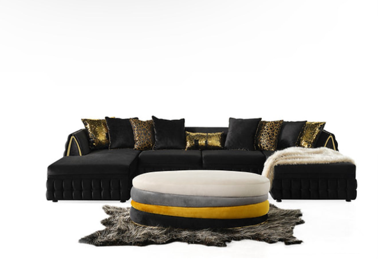 Sicilya Sectional (Black) (NE)