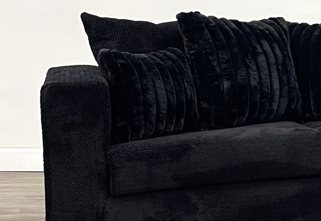 410-2PC-BLACK Sofa and Loveseat Set