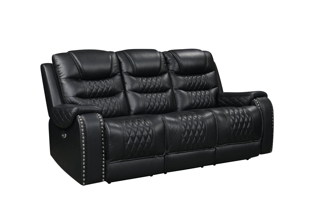 Harley Black Power - TOP GRAIN LEATHER Reclining Set (HH)