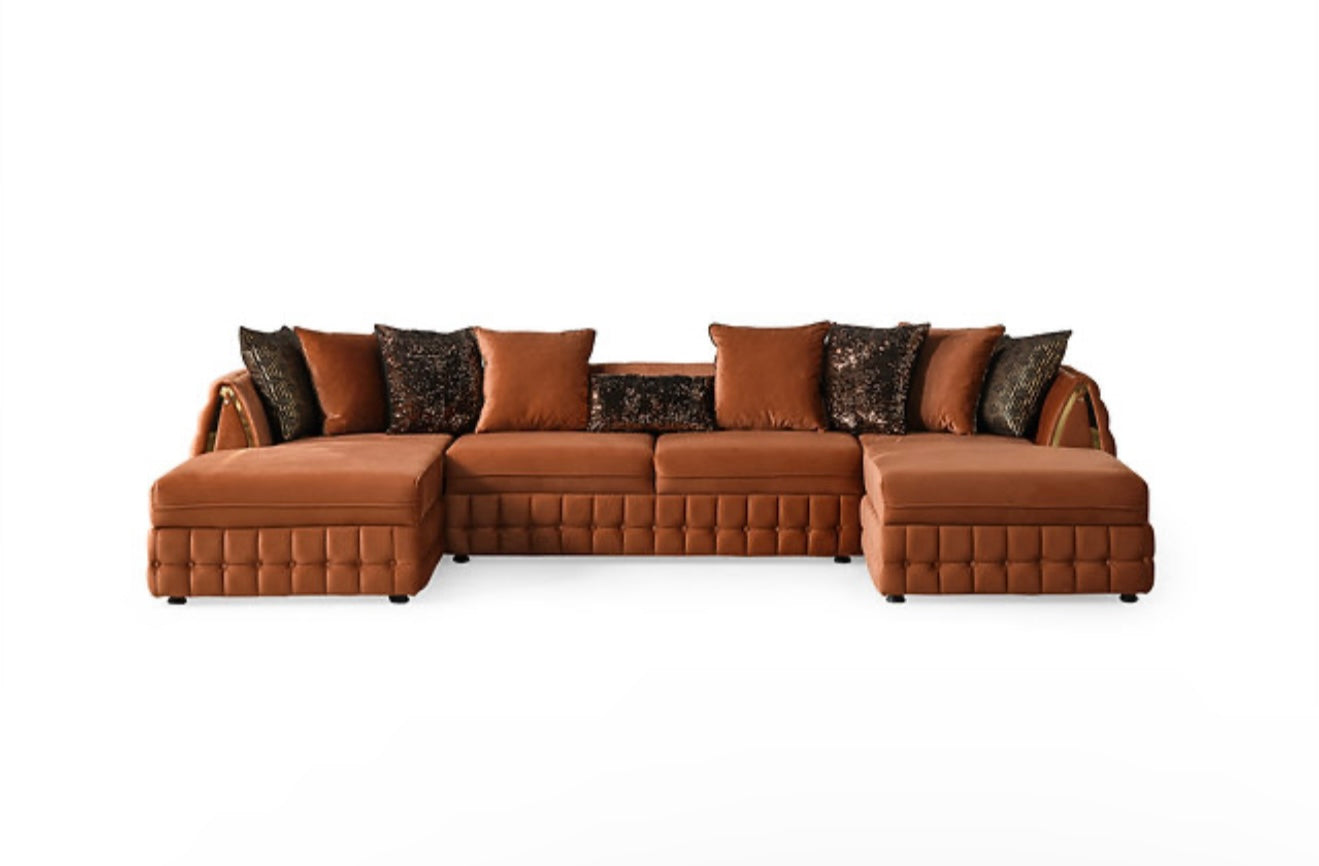 Sicilya Sectional (Rust Orange) (NE)
