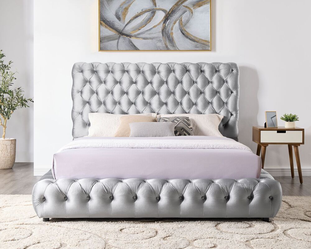 Dream Gray Platform Bed - Queen, King (1-KING LEFT) (HH)
