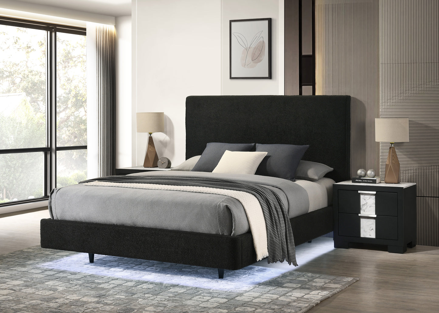FABLE BLACK BOUCLE BED FRAME (CM)