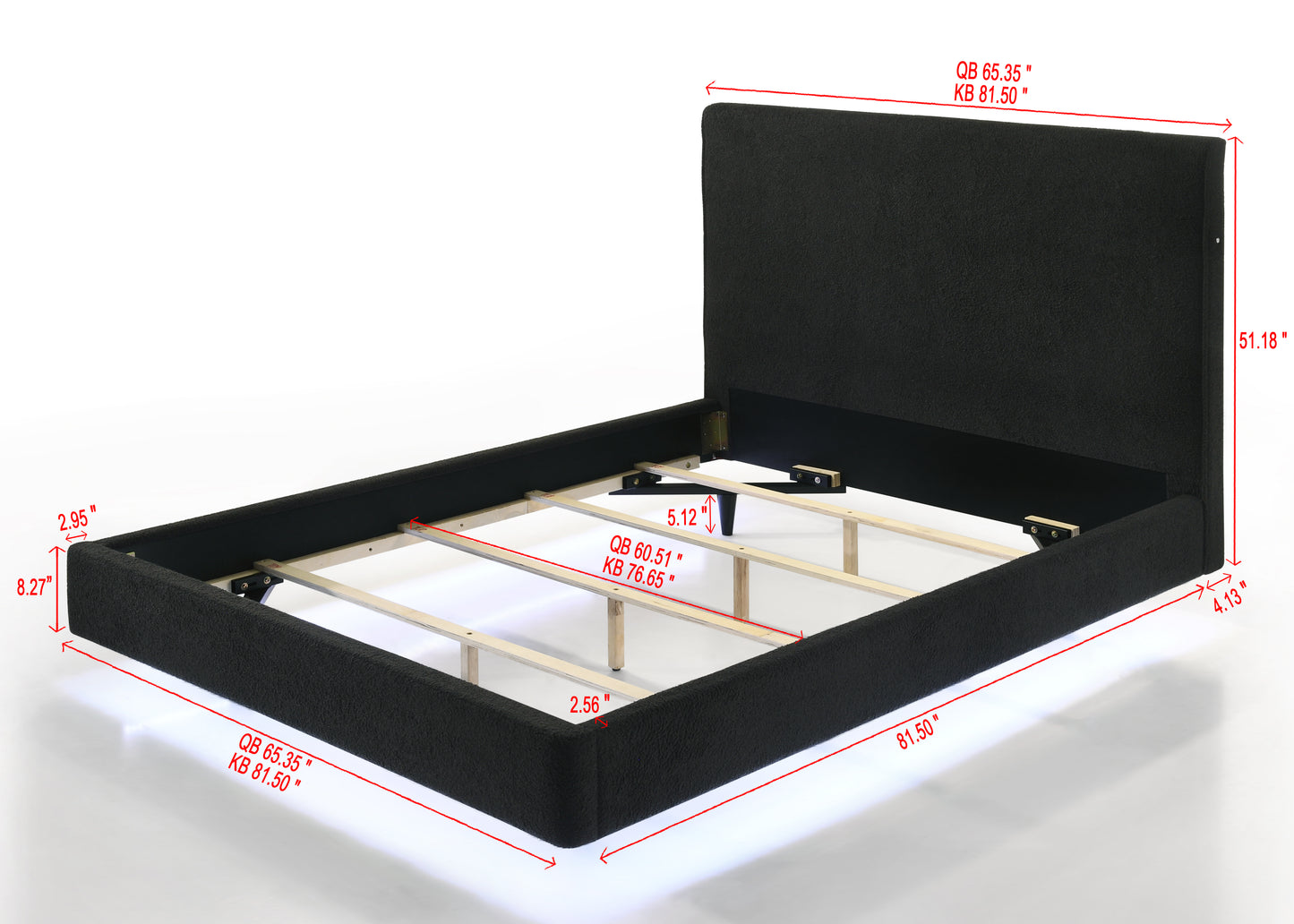 FABLE BLACK BOUCLE BED FRAME (CM)