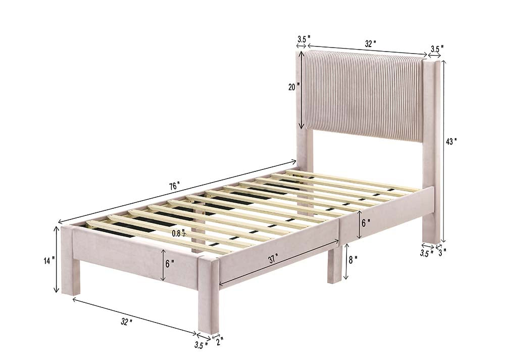 LUCIA FULL PLATFORM BED PINK (CM)