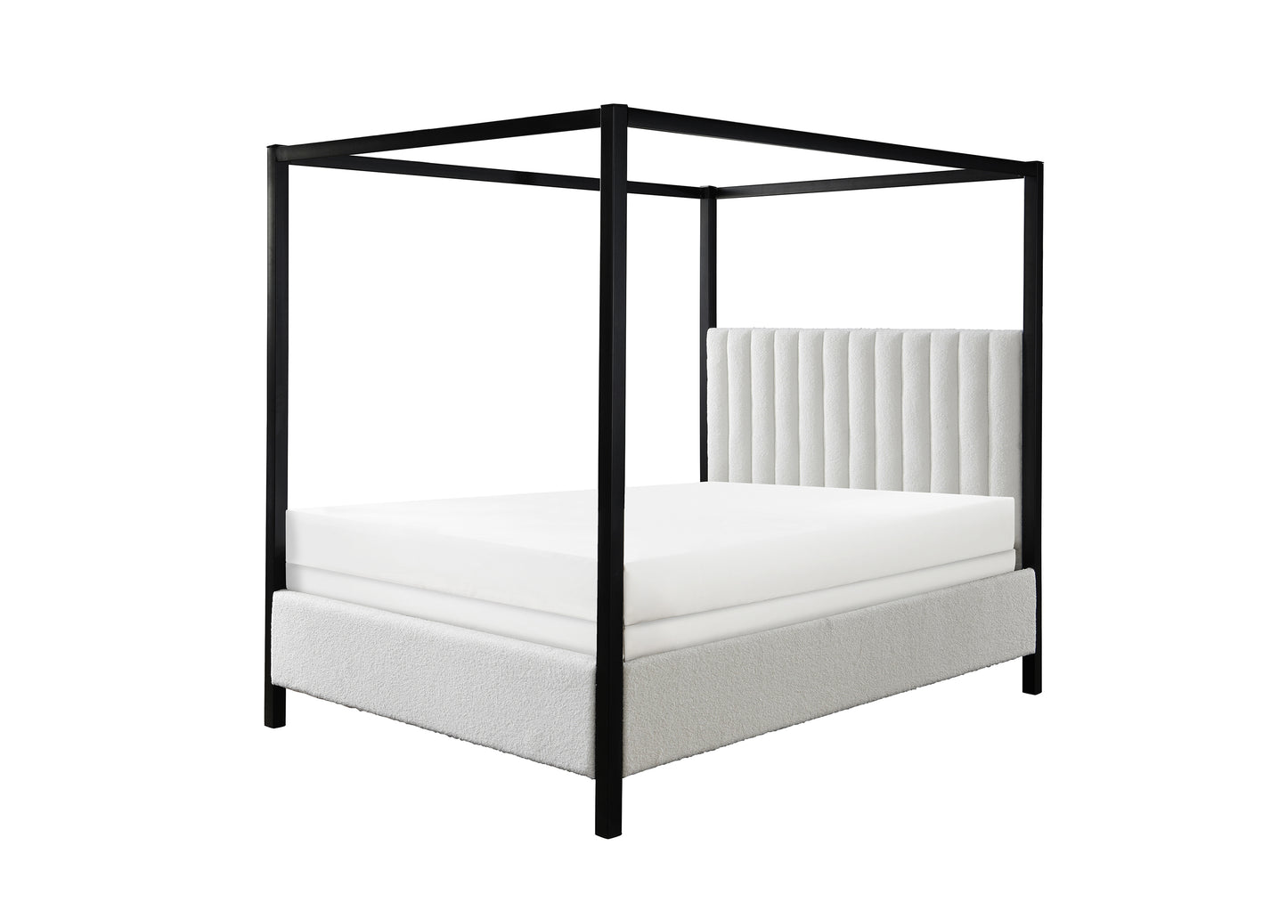 ADALYN KING BOUCLE FOOTBOARD WHITE (CM)