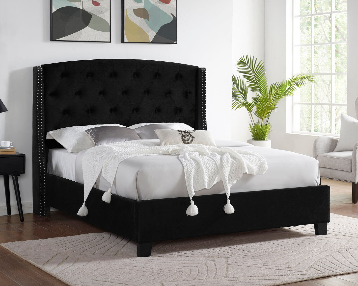 EVA BLACK VELVET BED (CM)