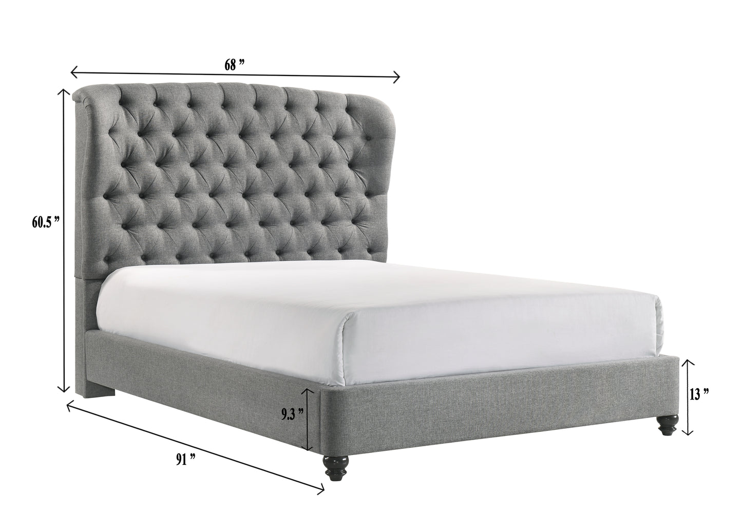 LINDA BED GREY (CM)
