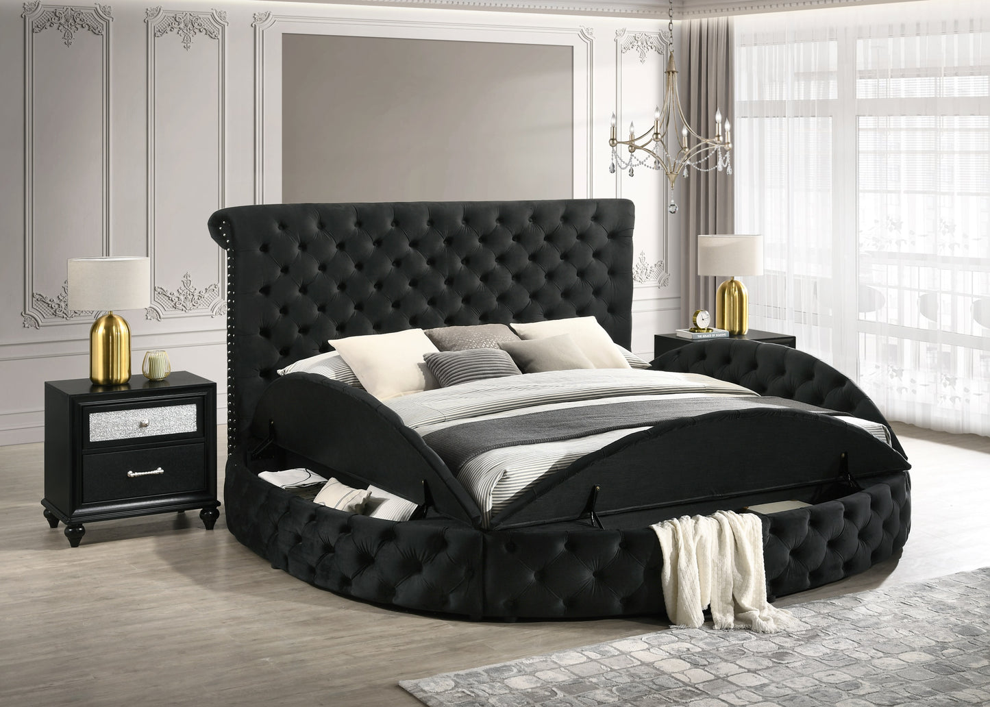 BRIGITTE STORAGE BED FRAME (BLACK) (CM)