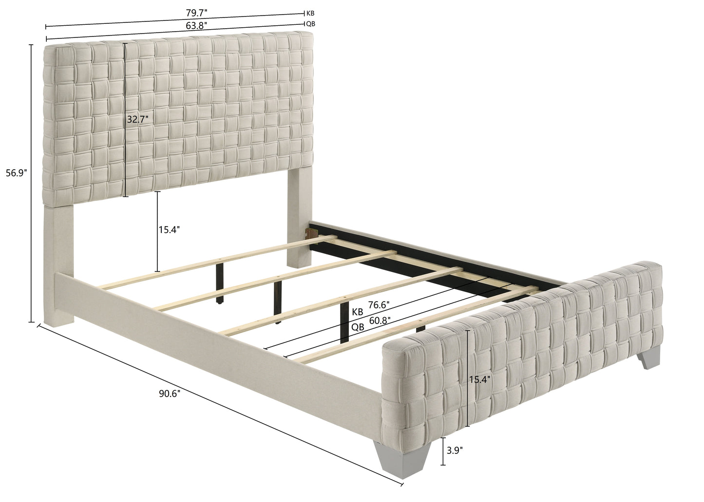 FERIN TAUPE BED FRAME (CM)