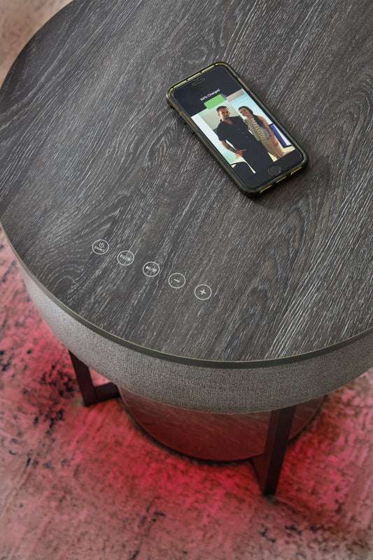 A4000641 - Accent Table w/Speaker, Wireless Charger, Lights (HH)