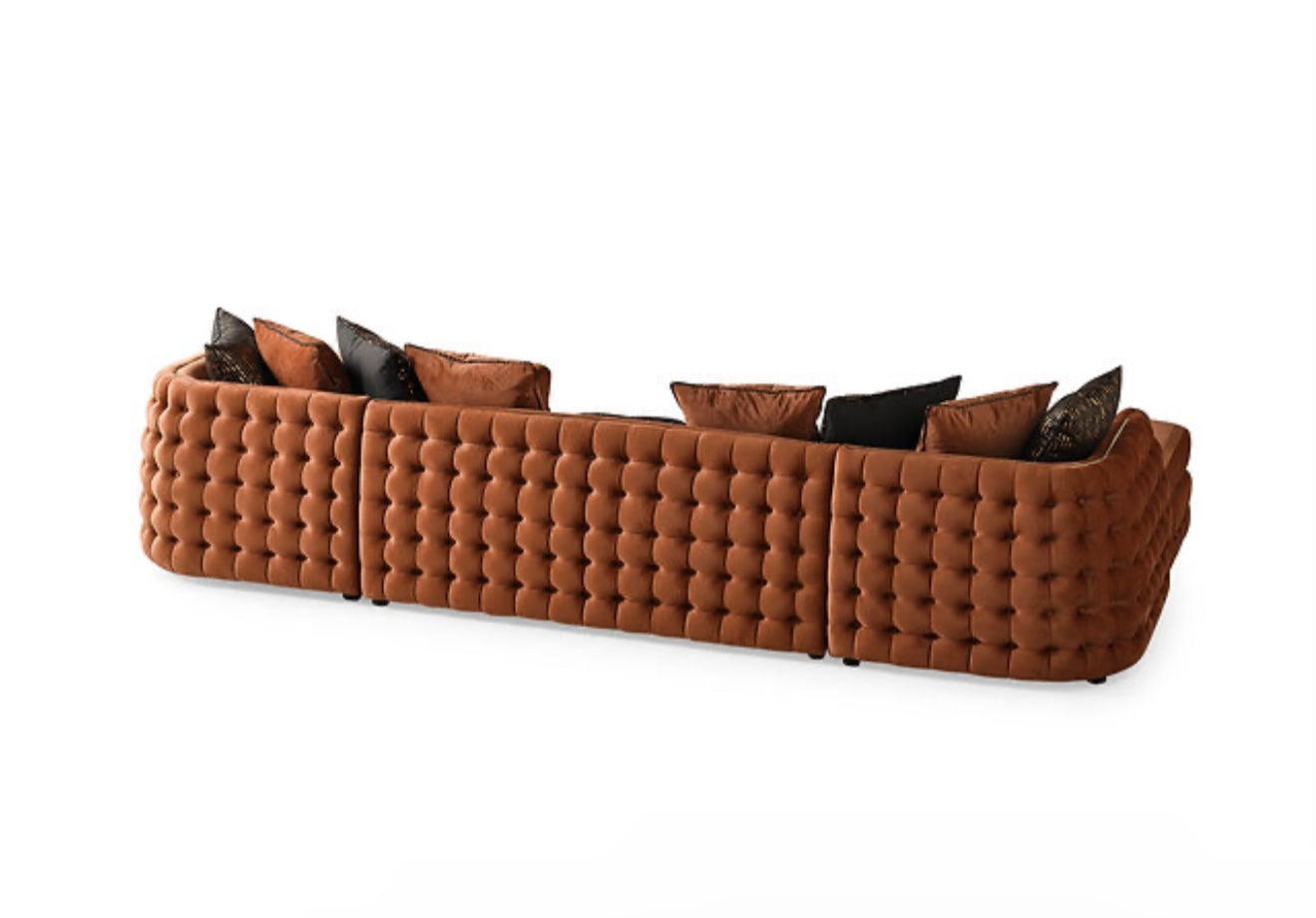 Sicilya Sectional (Rust Orange) (NE)