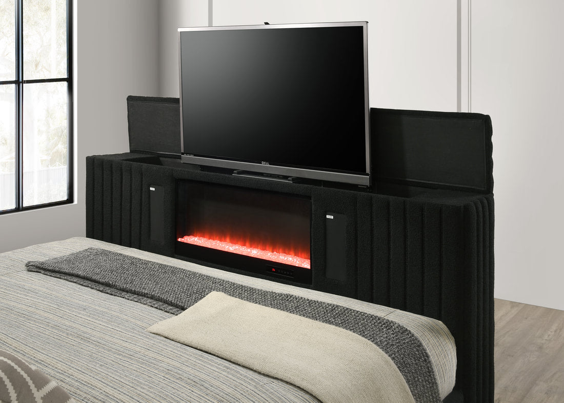 Villa Black Platform Bed - Queen, King (HH)
