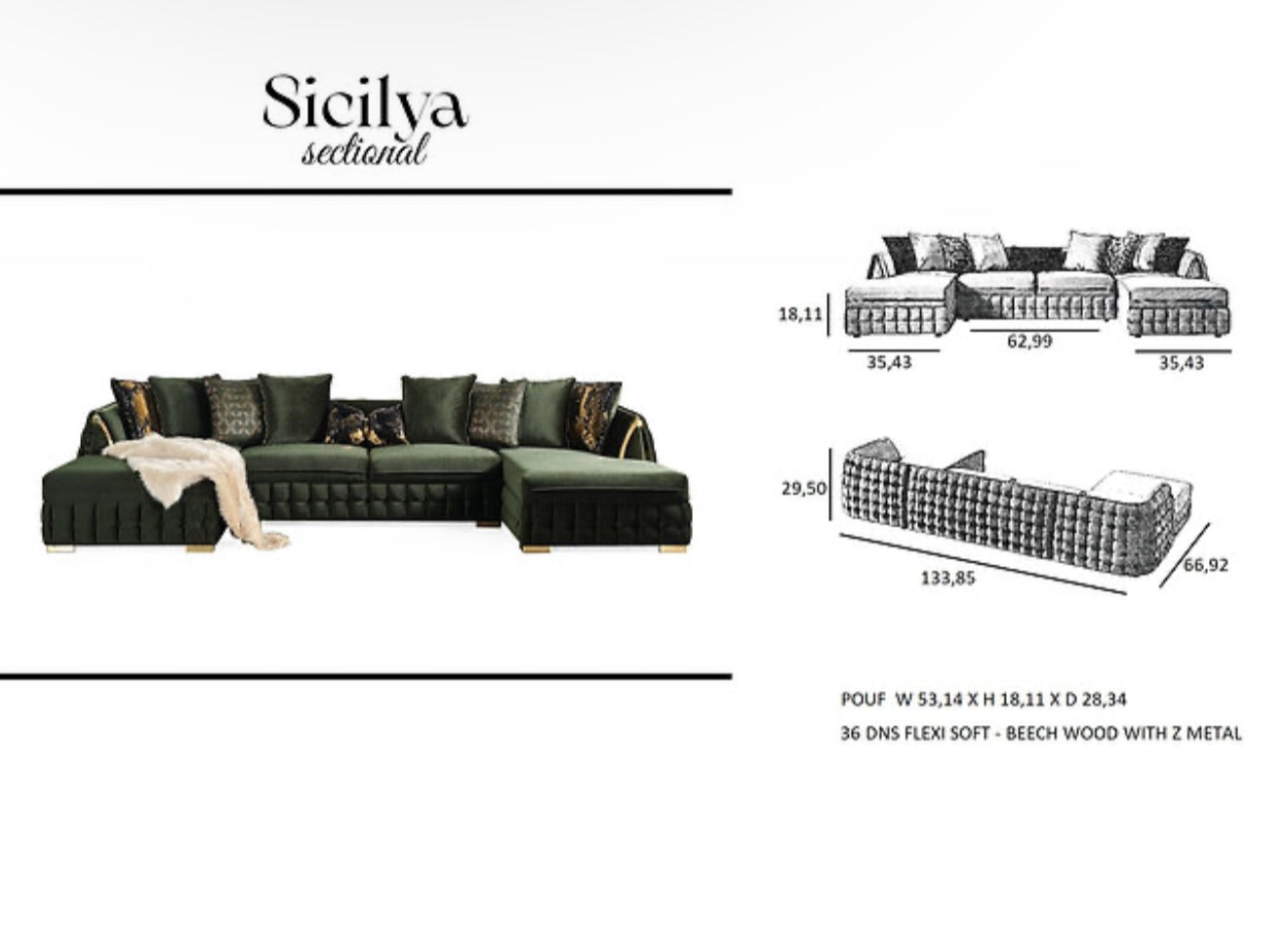 Sicilya Sectional (Black) (NE)
