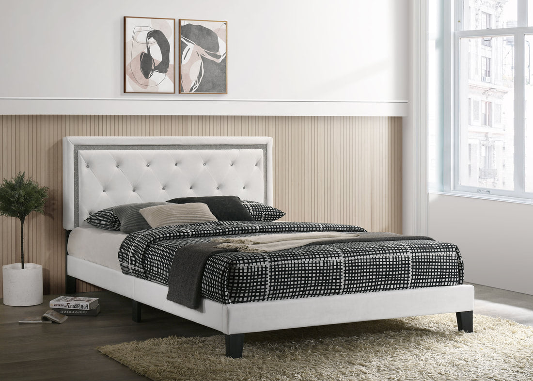 HH910 - White PU Platform - Queen, King (HH)