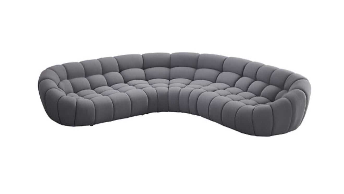 Bubbles Sectional (Grey) (NE)
