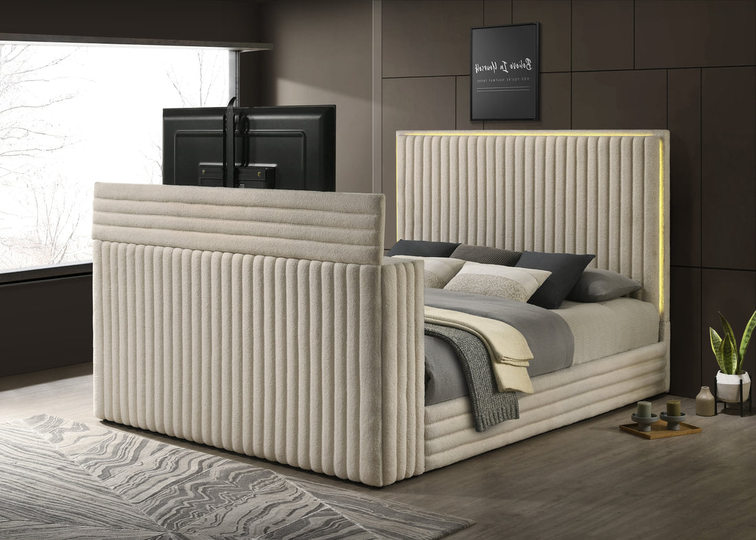 Villa White Platform Bed - Queen, King (HH)
