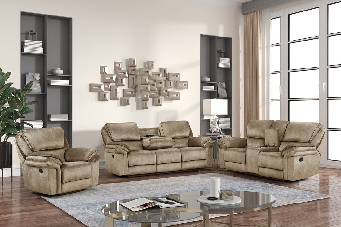 Perry Brown - 3PC OVERSIZED Reclining Set (HH)