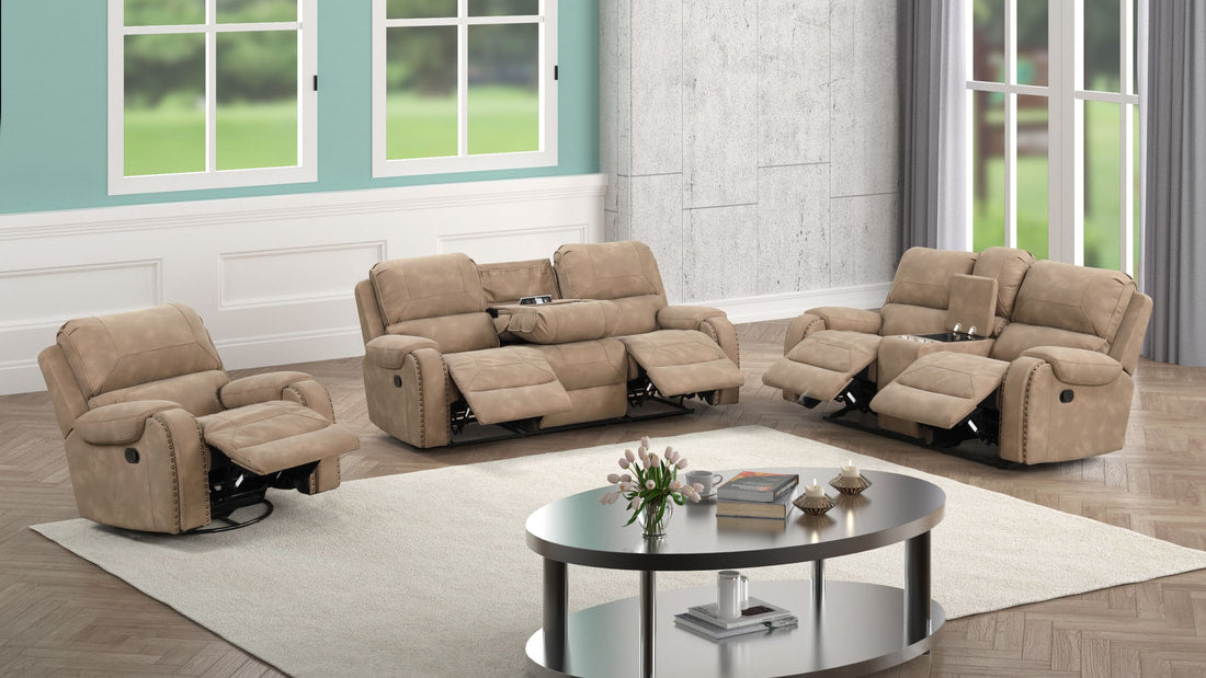 Titan1001-Latte OVERSIZED 3pc Reclining Set (HH)