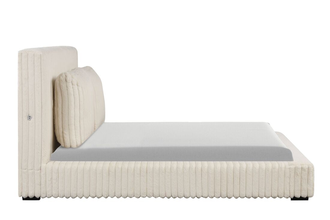 Lauren Beige Platform Bed - Queen, King (HH)