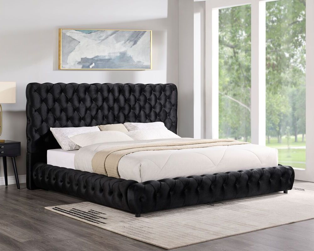 Dream Black Platform Bed - Queen, King (HH)