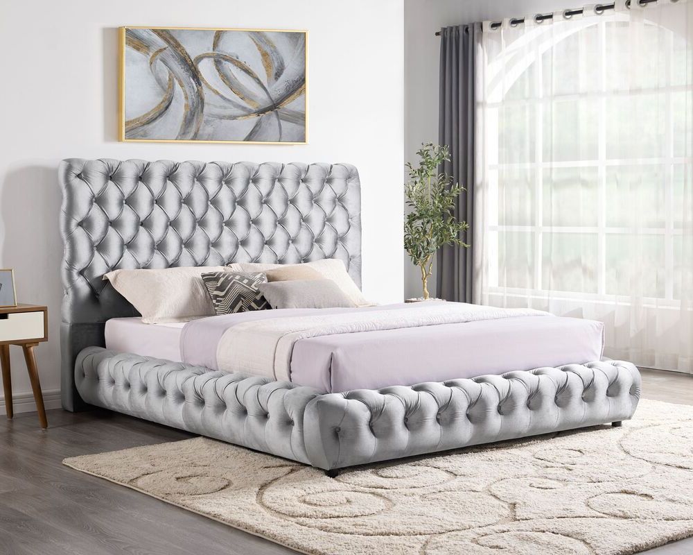 Dream Gray Platform Bed - Queen, King (1-KING LEFT) (HH)
