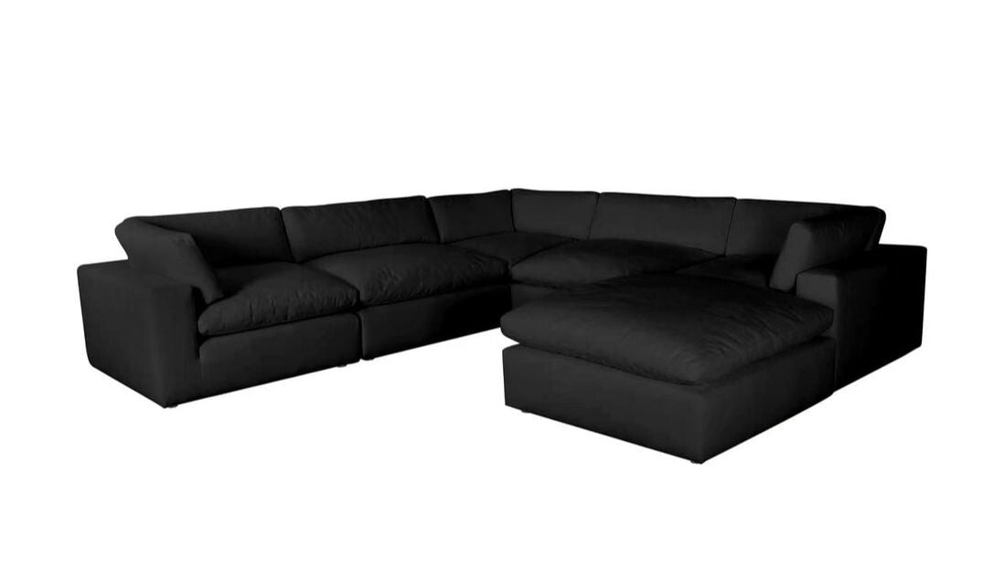 XL CLOUD BLACK Sectional + Ottoman Set (HH)