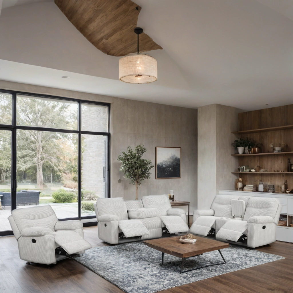 BRAVO - Beige 3pc Reclining Set (HH)