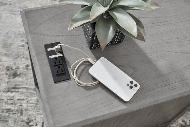 T310-417 Side End Table (USB Ports/Power Outlet) (HH)
