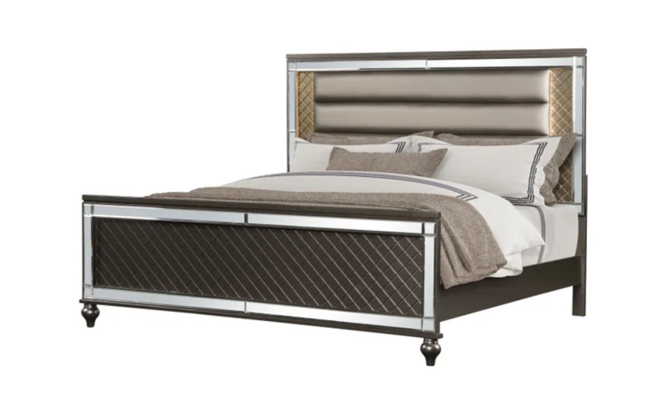 Stars Charcoal - 5PC Bedroom Set Queen, King (HH)